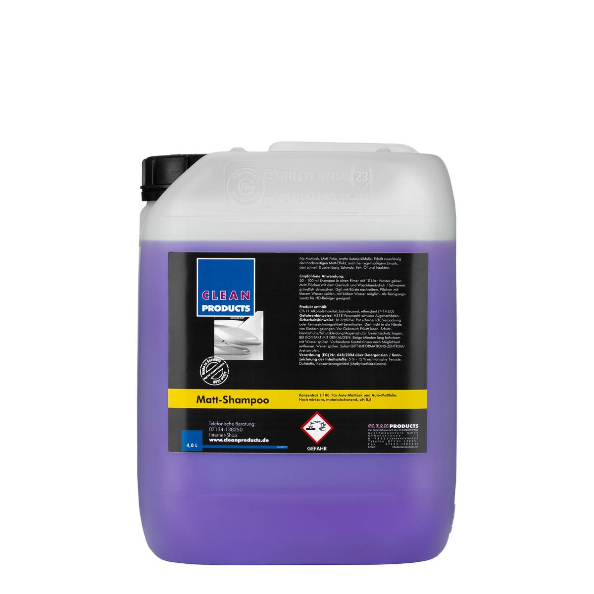 CLEANPRODUCTS Mattlack Auto-Shampoo Folie & Lack - Konzentrat - 4,8 Liter