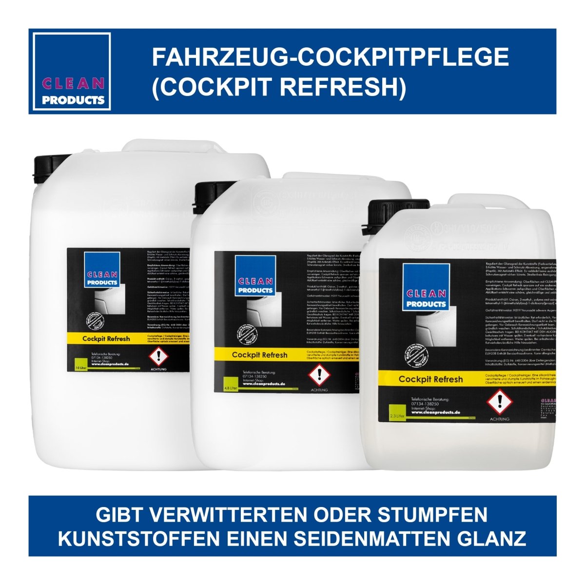Fahrzeug-Cockpitpflege (Cockpit Refresh) - 4,8 Liter - CLEANPRODUCTS
