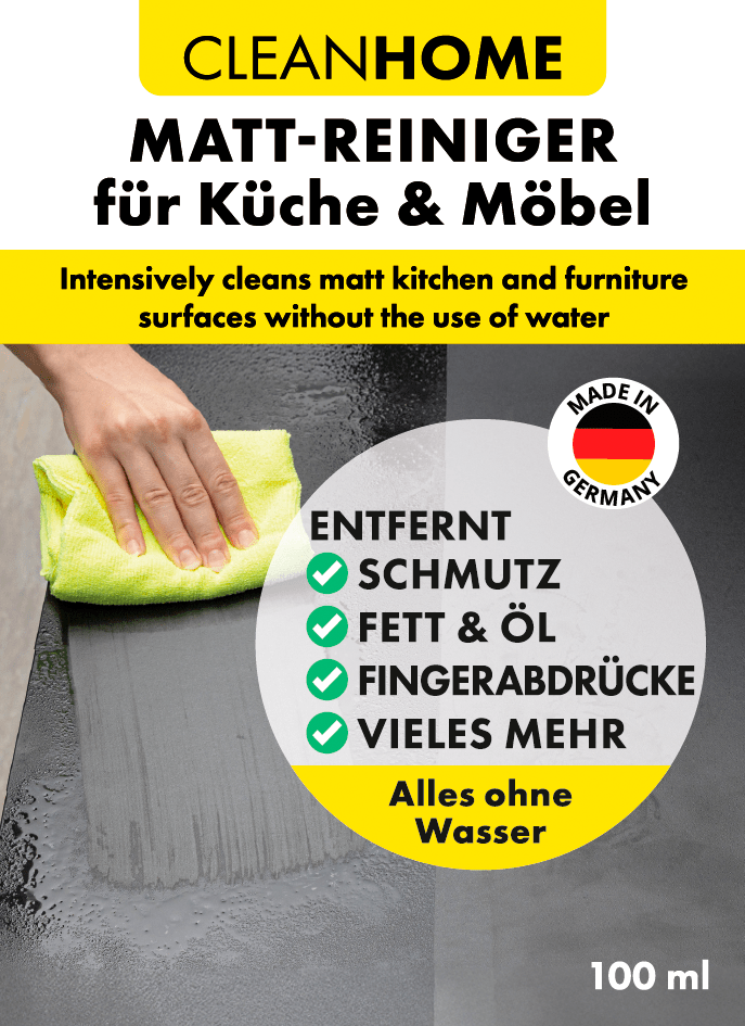 CLEANHOME Matt - SAUBER + Matt - PFLEGE - SET für matte Küchen - und Möbelfronten - CLEANPRODUCTS