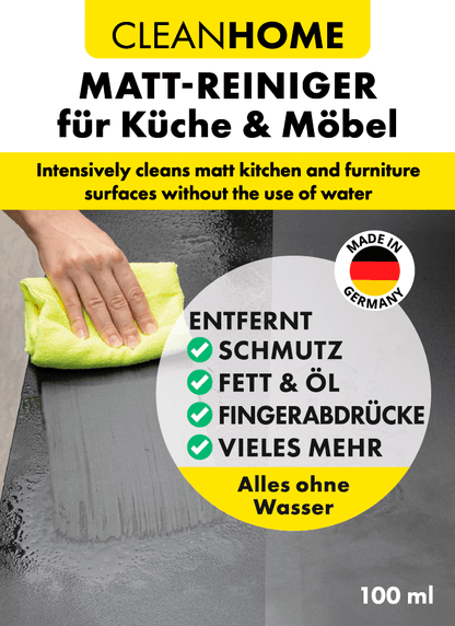 CLEANHOME Matt - SAUBER + Matt - PFLEGE - SET für matte Küchen - und Möbelfronten - CLEANPRODUCTS