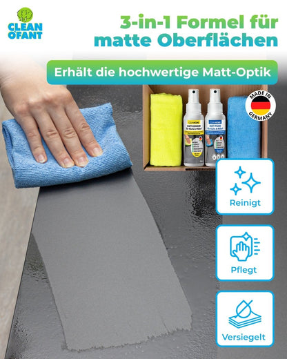 CLEANHOME Matt - SAUBER + Matt - PFLEGE - SET für matte Küchen - und Möbelfronten - CLEANPRODUCTS