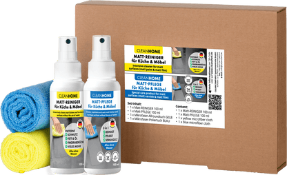 CLEANHOME Matt - SAUBER + Matt - PFLEGE - SET für matte Küchen - und Möbelfronten - CLEANPRODUCTS