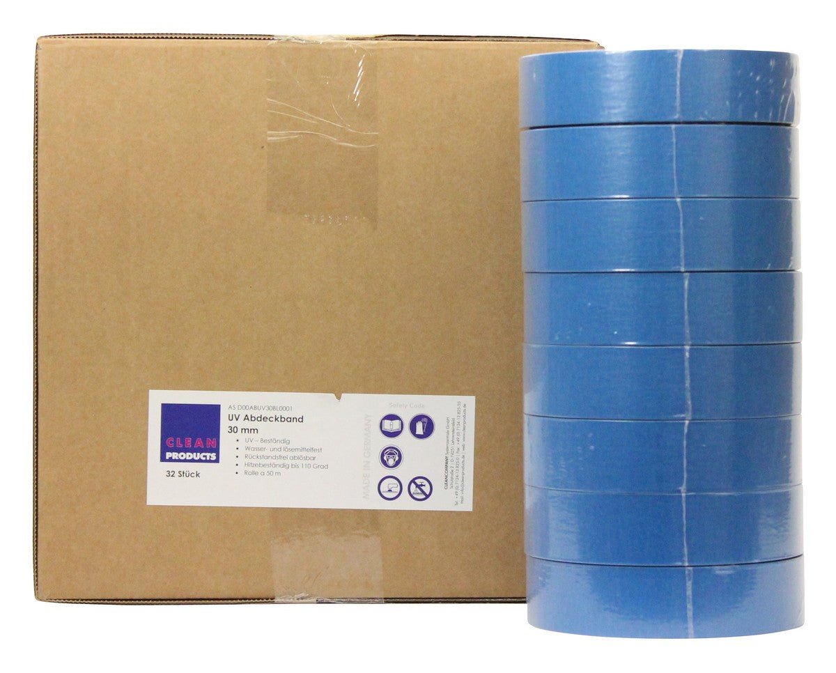 UV-beständiges Abdeckband-Klebeband 30 mm x 50 m, bis 110 Grad - 32 Stück - CLEANPRODUCTS