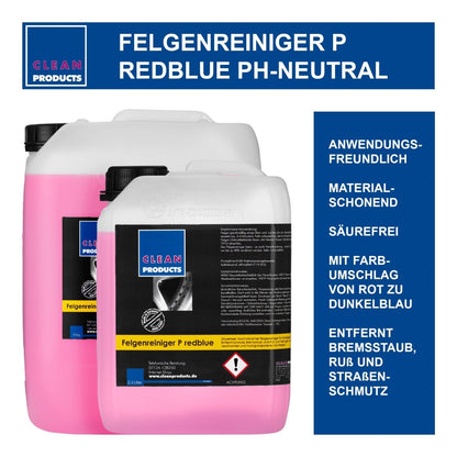 Felgenreiniger P redblue - Säurefrei mit Farbumschlag - 2,3 Liter - CLEANPRODUCTS