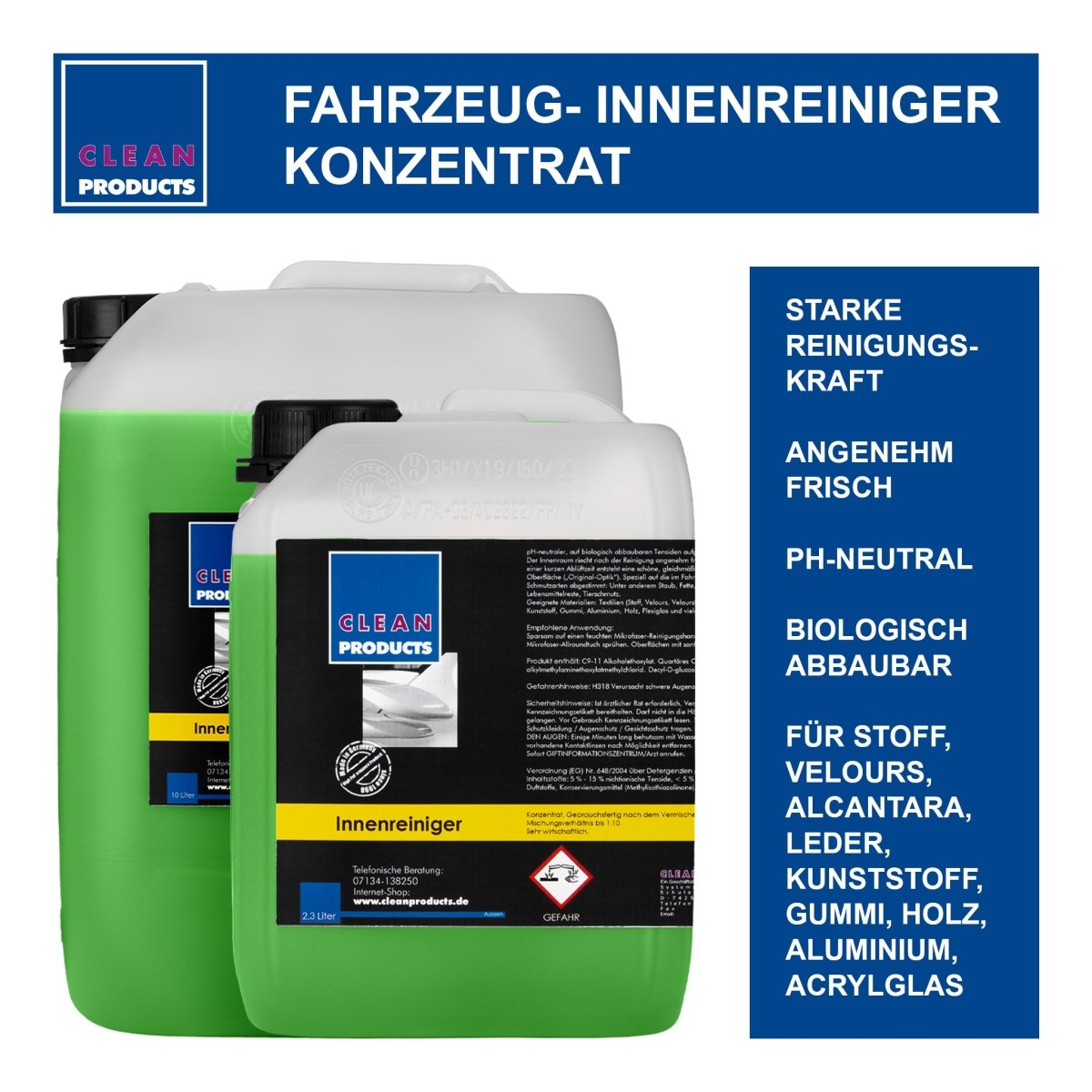 Fahrzeug-Innenreiniger Konzentrat - 2,3 Liter - CLEANPRODUCTS