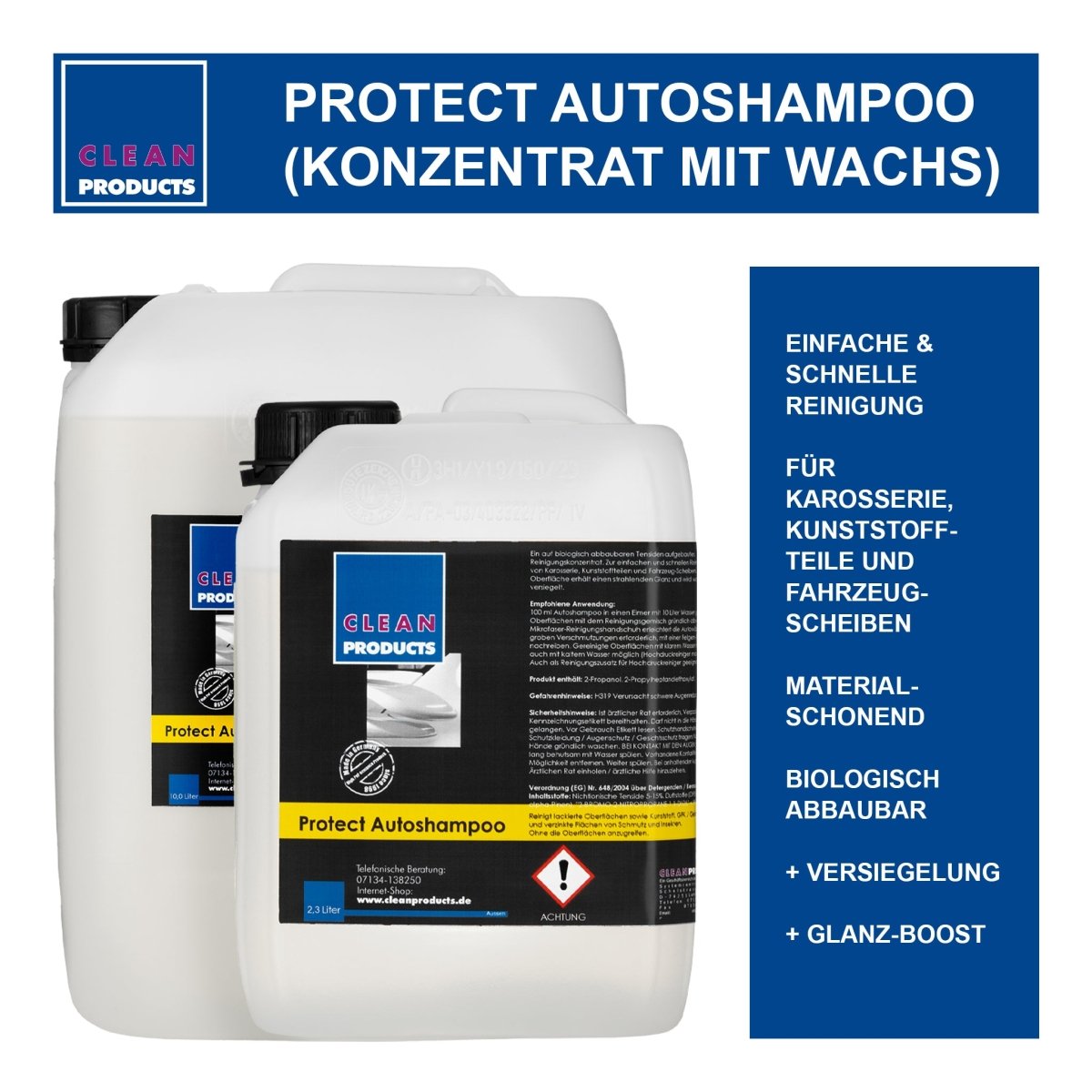 Protect Autoshampoo (Konzentrat mit Wachs) - 4,8 Liter - CLEANPRODUCTS